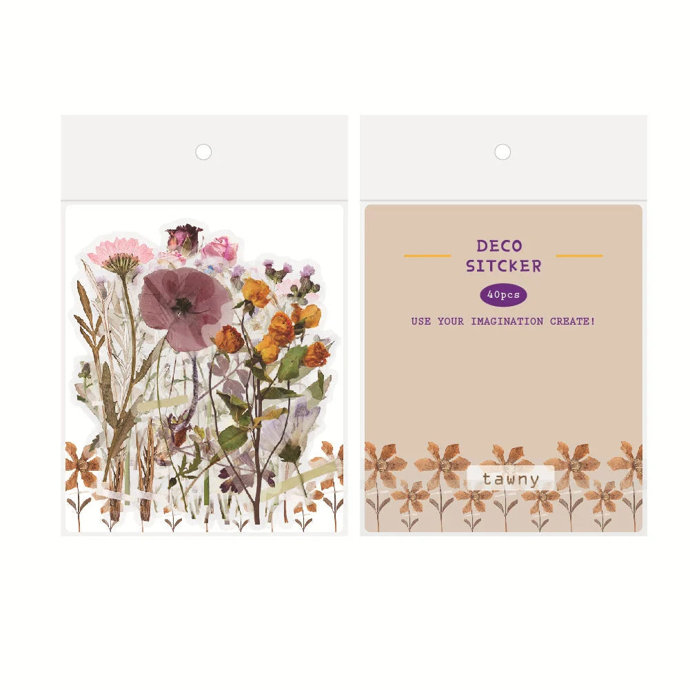 Enchanting transparent floral and mushroom stickers for DIY journaling and crafting
