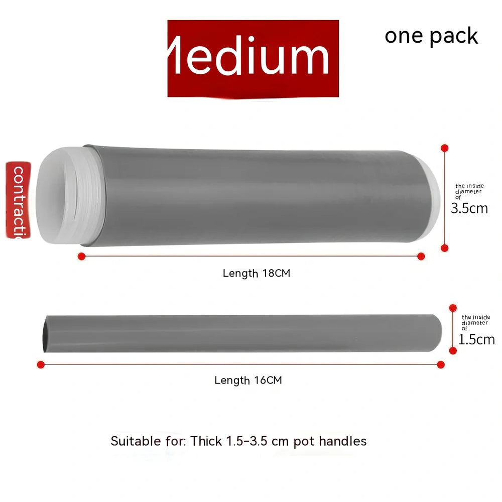 Handmade silicone kitchen insulation sleeve with non-slip textured surface for heat protection