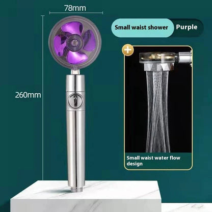 High-Pressure Handheld Shower Head with Turbo Propeller and Cotton Filter for Luxurious Spa-Like Shower Experience