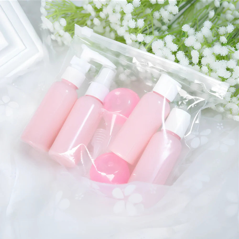 90g cosmetic bottles in royal blue, pink, white with silk screen printing