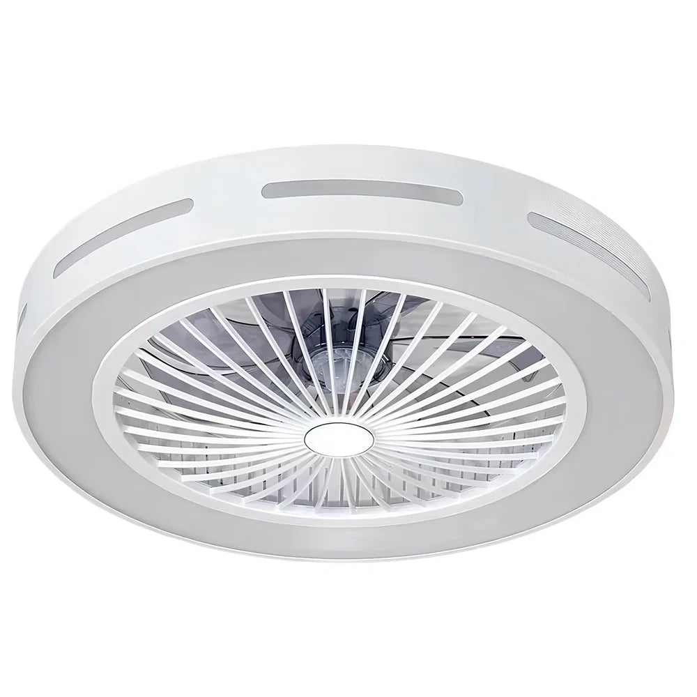 Ceiling fan light with decorative acrylic blades and integrated lighting, 56cm diameter