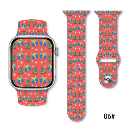 Christmas silicone watch strap in solid colours fitting 38-49mm watches with 30 colour options