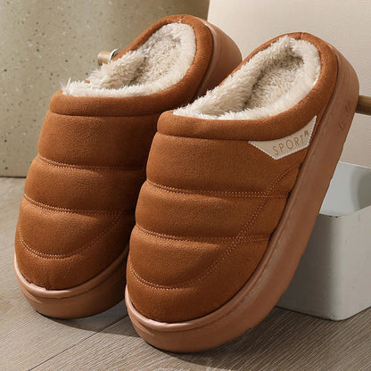 Soft and cozy winter house slippers in a variety of classic colors, featuring plush lining and thick, supportive EVA soles for ultimate indoor comfort and warmth.