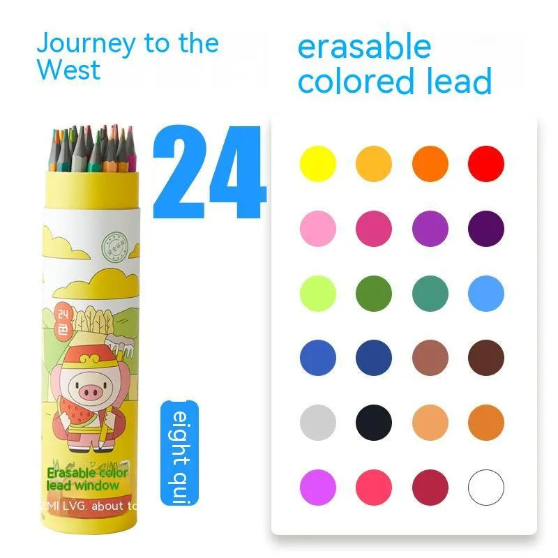 Zhenglin sports colour pencils for children showing paper barrel construction with multiple colour leads
