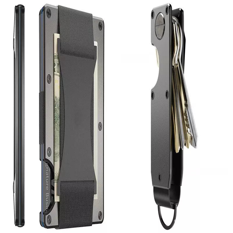 Metal carbon fiber wallet with RFID blocking technology in various colors