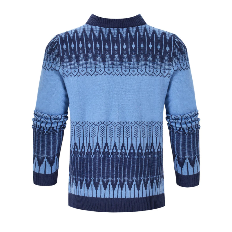 Men's knitted sweater long-sleeved pullover made from a cotton blend fabric in sizes S to 5XL, providing a casual winter wardrobe layer with multiple style patterns for everyday wear.