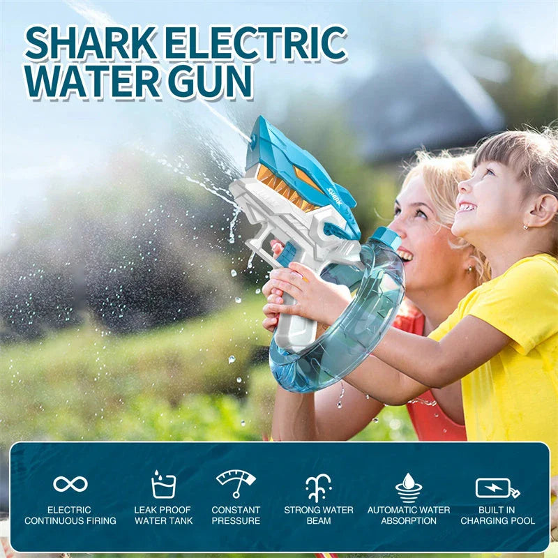 Powerful Electric Water Gun with Continuous Firing and Large Capacity - Perfect for Beach and Summer Fun