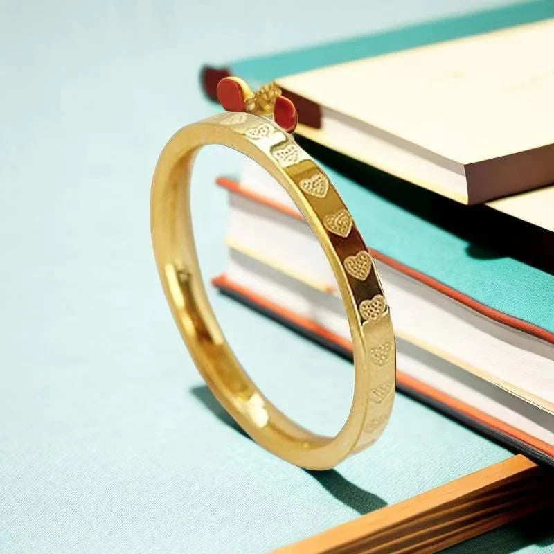 Women's titanium steel wave design ring with electroplating for lasting shine