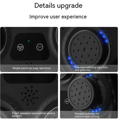 Children's hanging blue light reaction boxing target in PU, 45cm tall with electronic scoring for martial arts training