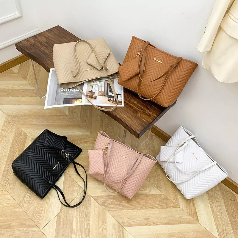 Women's PU diamond plaid embroidered shoulder bag in multiple colors