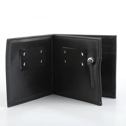 Leather magic wallet measuring 11.5x10cm with dual-colour areas for performance deception