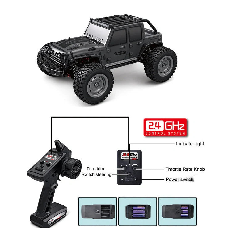 1:16 scale remote control Jeep car with wireless handle controller on charging cable