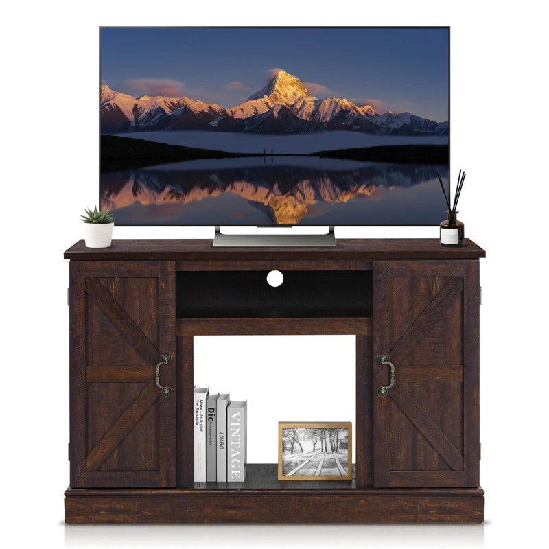 Vintage Wooden TV Cabinet in khaki color for living room