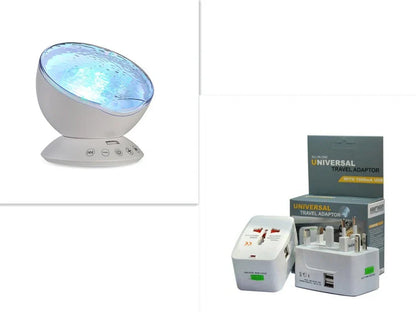 Ocean Wave Projector measuring 12.6x10.5cm with remote control projecting colourful waves on ceiling