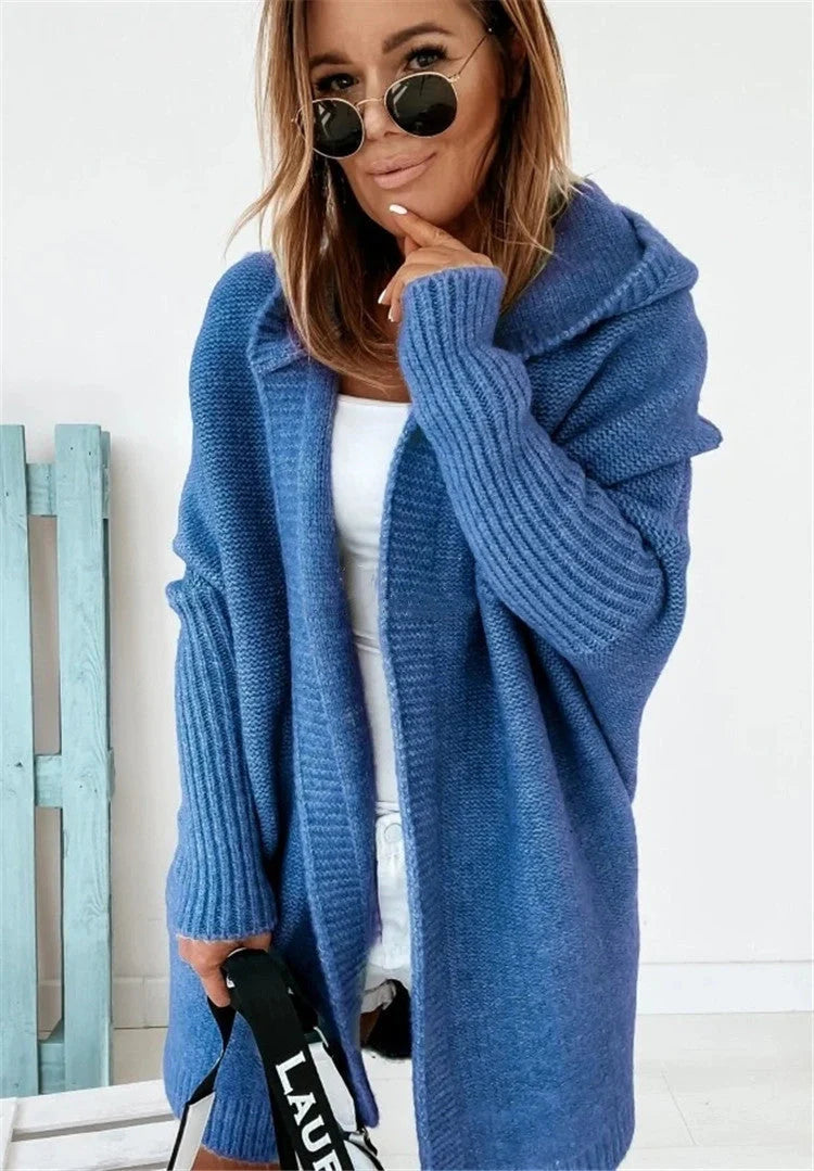 Stylish Bat Sleeve Hooded Cardigan for Women in various colors