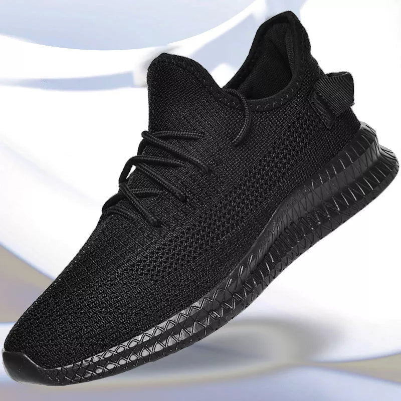 Men's grey mesh sports casual shoes with rubber sole for summer comfort