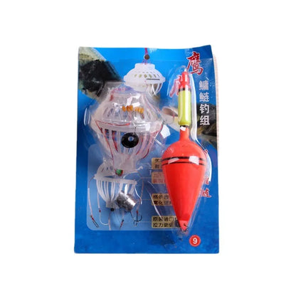 Silver carp bighead fishing set with barbed hooks and fishing float accessories