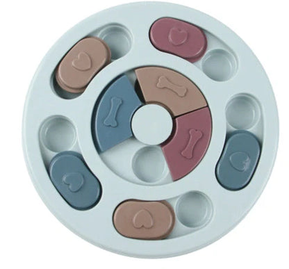 Interactive dog puzzle toy in various colors and styles for small to medium breeds