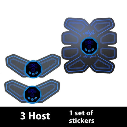 Eight-piece abdominal waist reduction massage patch set in a choice of colours including black and blue.