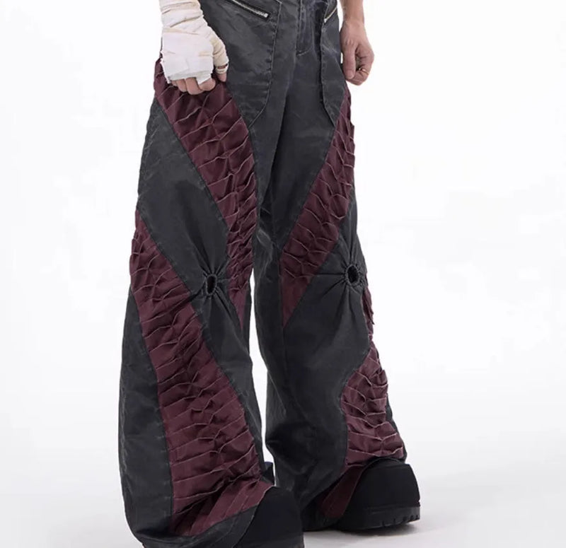 Retro three-dimensional keel casual sports trousers in rayon viscose fabric available in sizes M to 3XL with straight hem design for summer wear in solid white or black colours