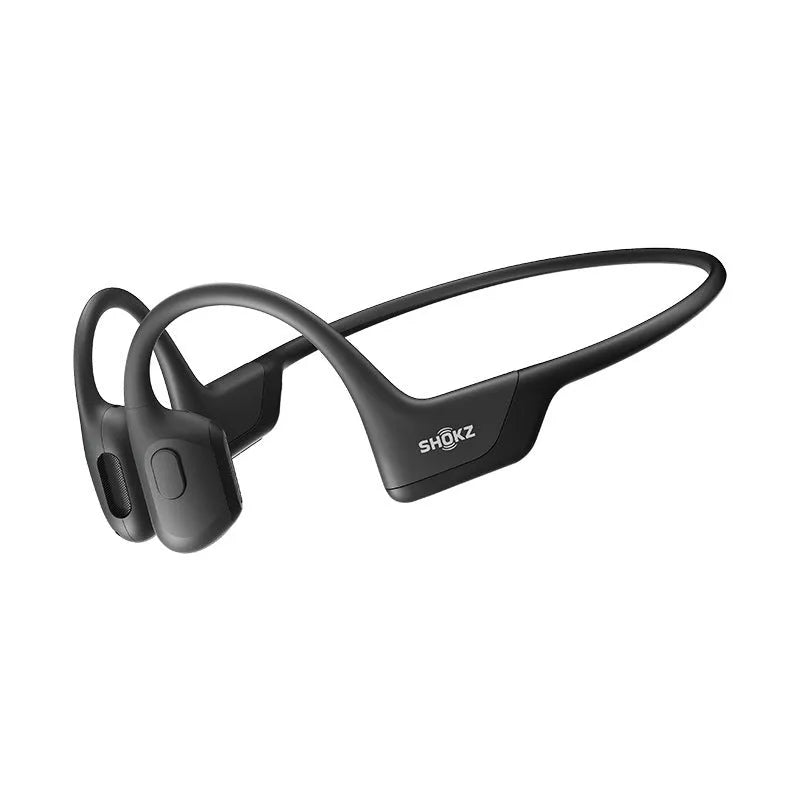 Wireless bone conduction earphones with titanium alloy frame in neck-hanging sports design