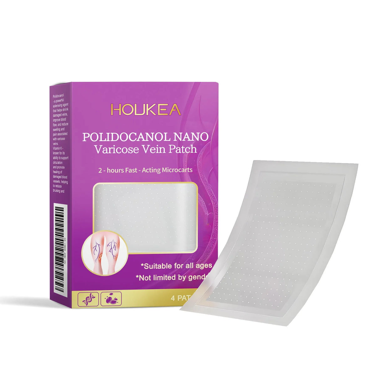 Pack of four micro needle patches for skincare treatment with herbal extracts