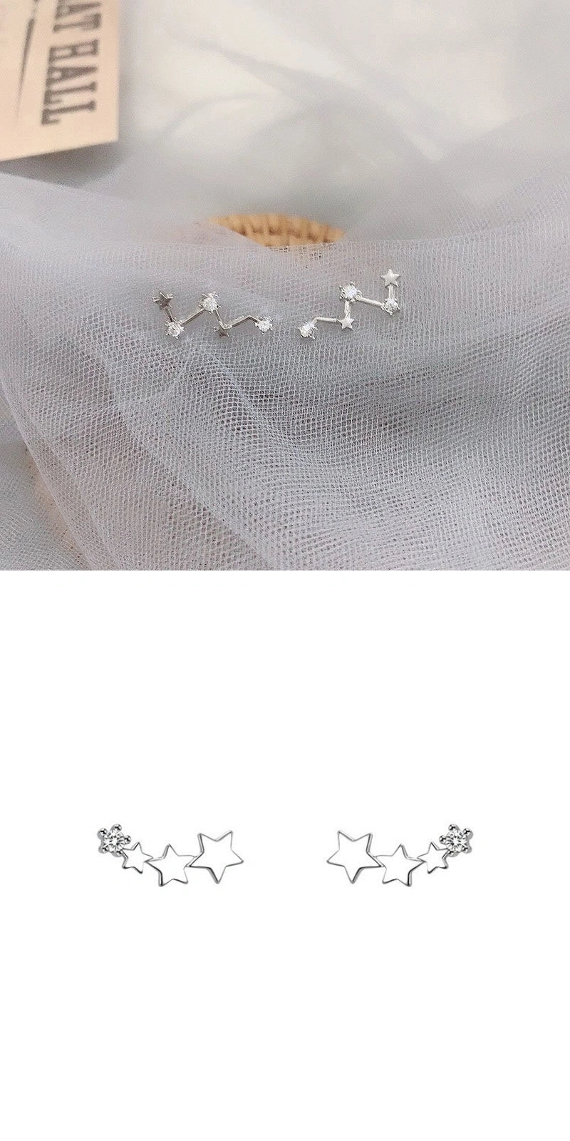 Luxury frosty geometric stud earrings for women in gold and silver finishes
