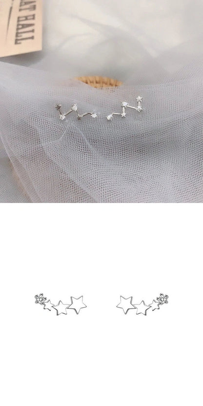 Luxury frosty geometric stud earrings for women in gold and silver finishes