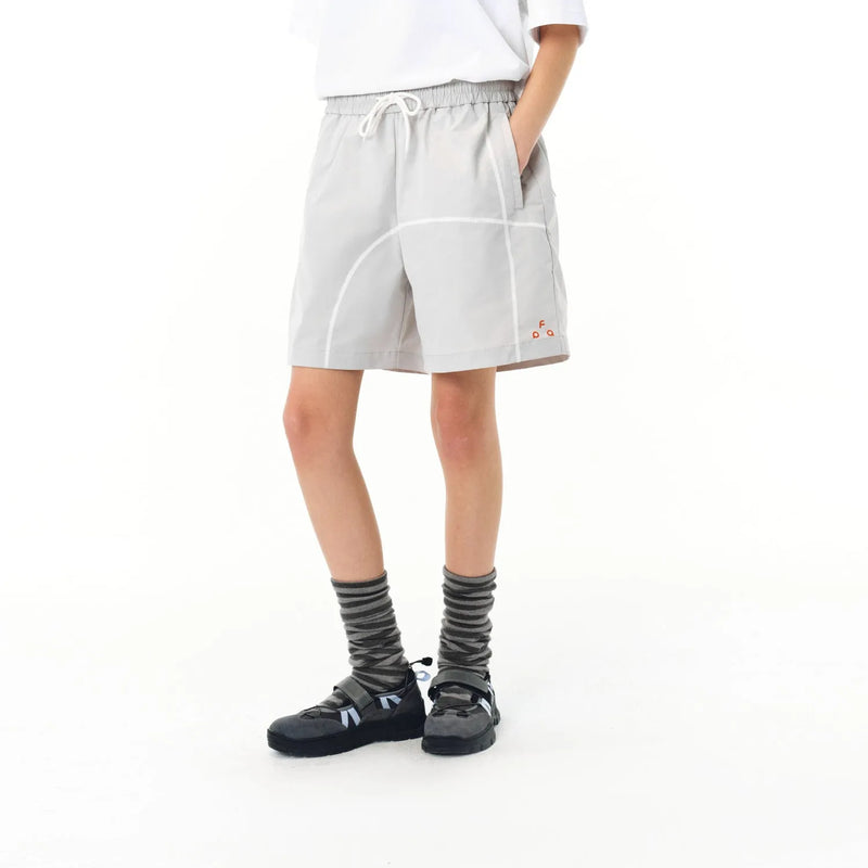 Drawstring shorts for men featuring high elasticity polyester fabric in a loose fit with three colour options and five size choices, designed for summer outdoor and beach activities