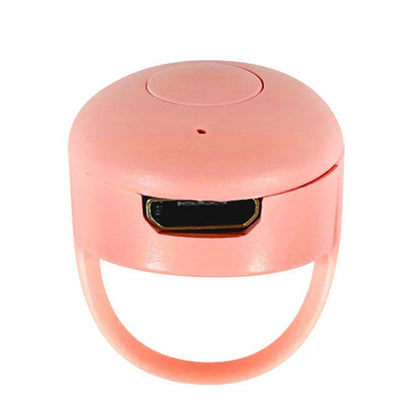 Bluetooth Remote Control Ring for mobile phones in yellow, blue, and pink colors