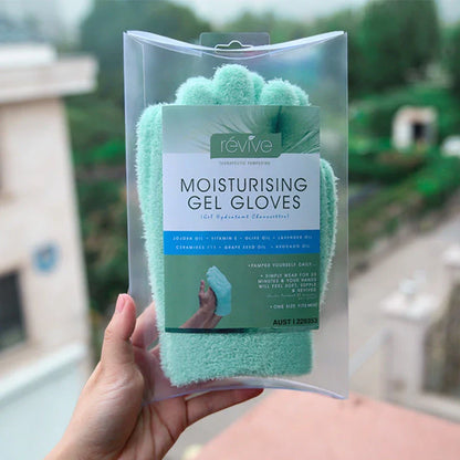 Premium moisturizing spa gloves and socks with vitamin E and essential oils to soften and rejuvenate dry, cracked skin on hands and feet