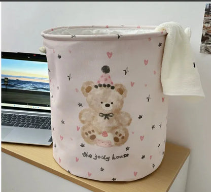 Foldable cotton laundry basket in modern simplicity design with large capacity for bedroom storage