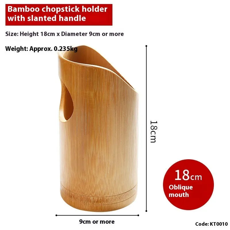 Bamboo chopsticks holder with creative styles, measuring 12-18cm in length, for portable utensil storage
