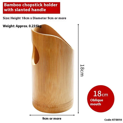 Bamboo chopsticks holder with creative styles, measuring 12-18cm in length, for portable utensil storage
