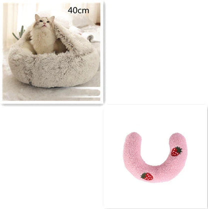 Cozy pet bed with plush and warm fabric for cats and dogs