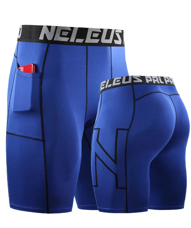 Men's black milk silk polyester tight sports shorts for running and fitness activities