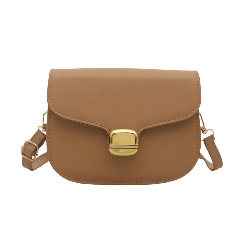 Simple PU leather women's handbag with phone pocket and change compartment in six colour options