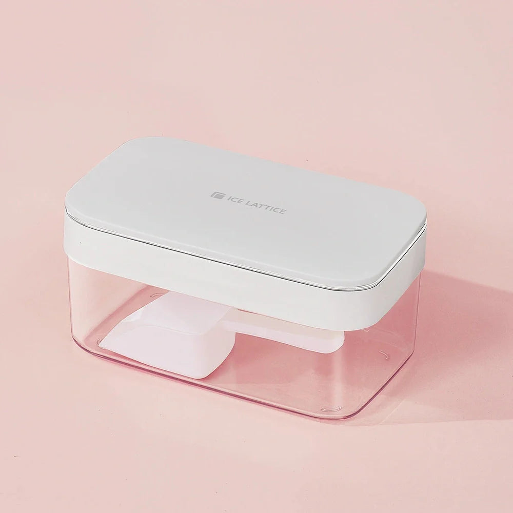 Silicone ball ice hockey mould producing spherical ice cubes, shown in Qingbo blue colour with modern minimalist design