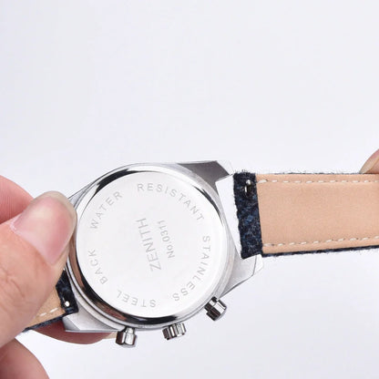 Harris woolen fabric watch strap with stainless steel buckle in blue, brown, khaki or green