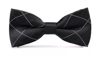 Men's British formal wedding bow tie in light blue stripes, made from durable polyester yarn.