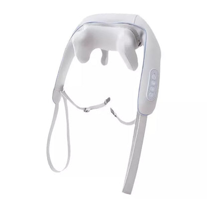 Rechargeable cervical oblique muscle massager with hot compress feature for neck and shoulder pain relief