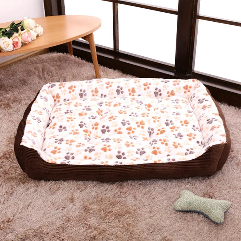 Beige plush dog bed with raised sides for a small dog, showing its basket-style design.