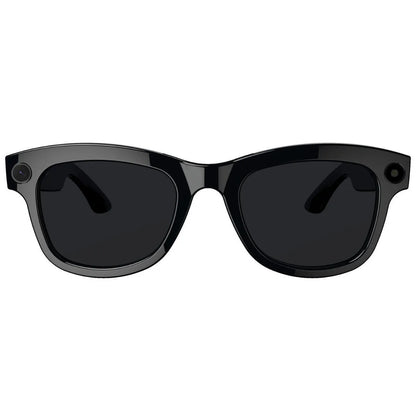 AI translation intelligent video glasses with HD camera in black lens and transparent lens options