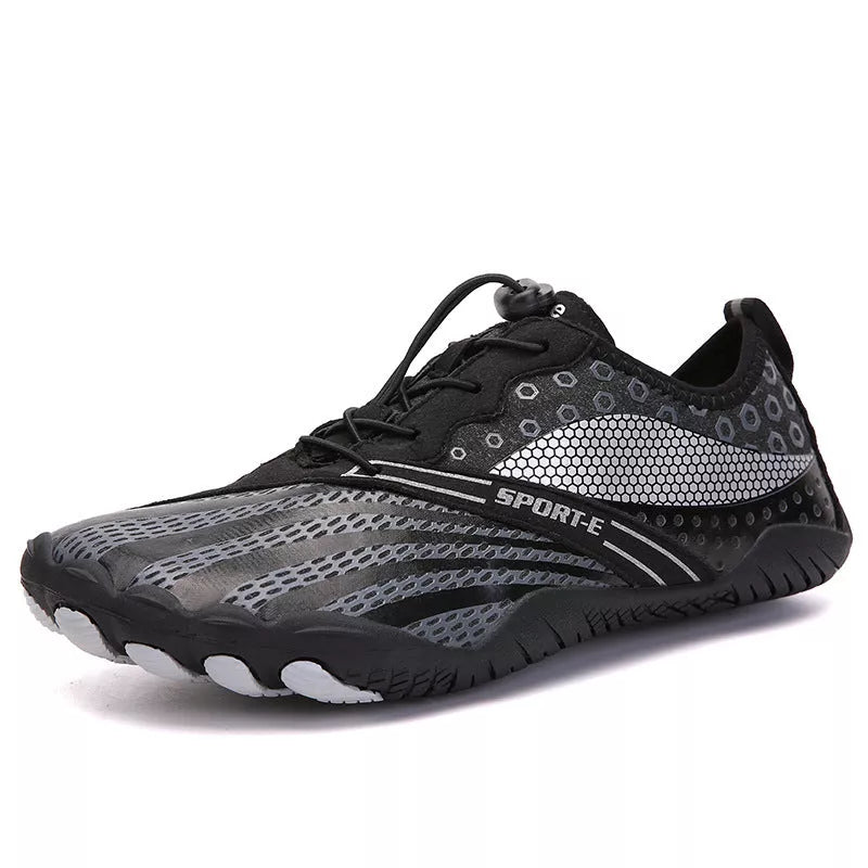 Five-finger shoes for diving and fishing with non-slip rubber soles and breathable mesh