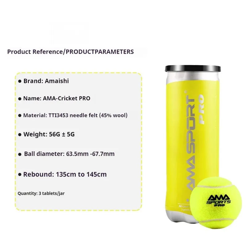 Three tennis training balls in black, green and yellow colours for cage plate practice