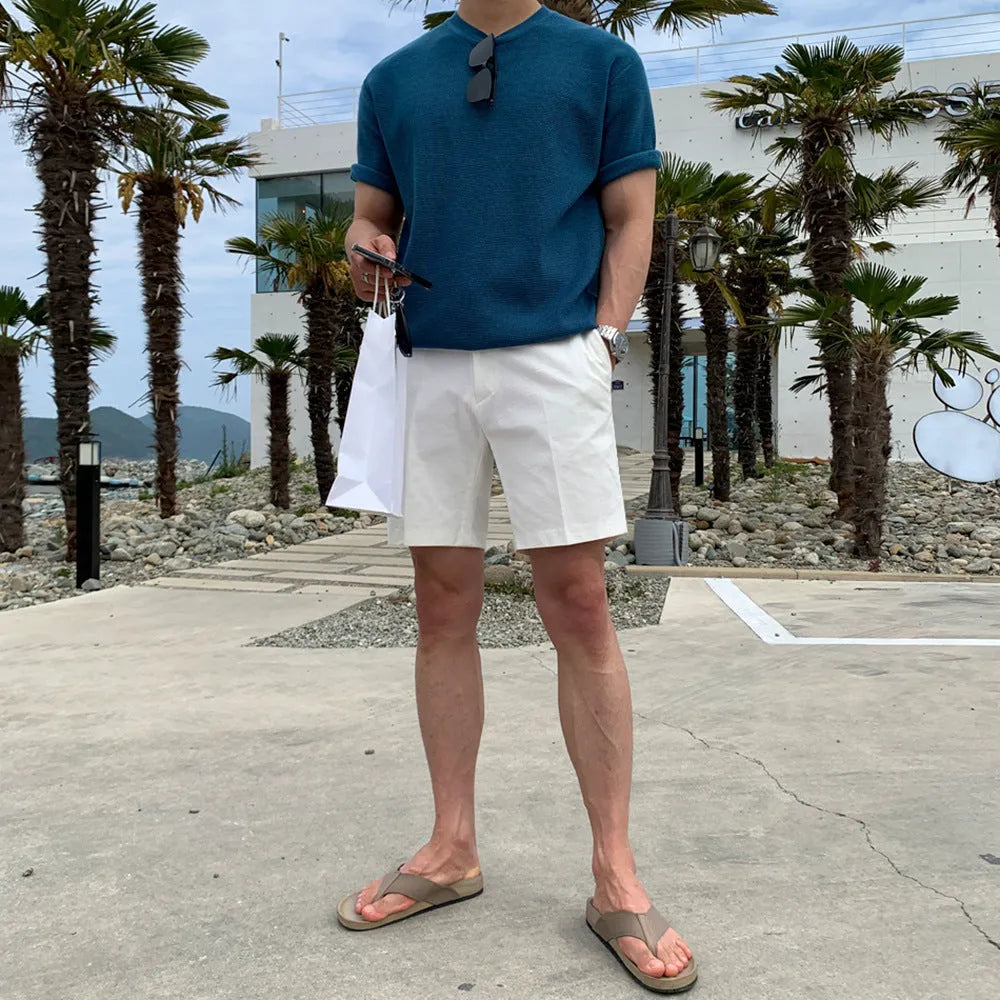 Men's straight-leg casual shorts in solid colour on a plain background.