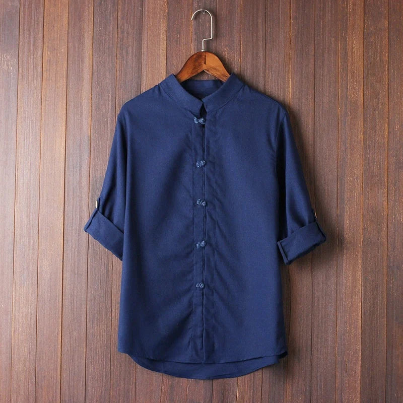 Men's vintage linen shirt in various colors and sizes for a stylish, comfortable look