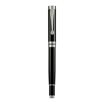 Metal fountain pen showing multiple colour options with gold and silver clips for calligraphy practice