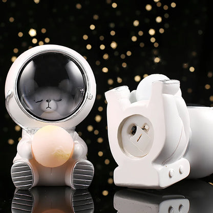 Starry sky animal atmosphere night light with resin construction measuring 9.5x10.5x13cm