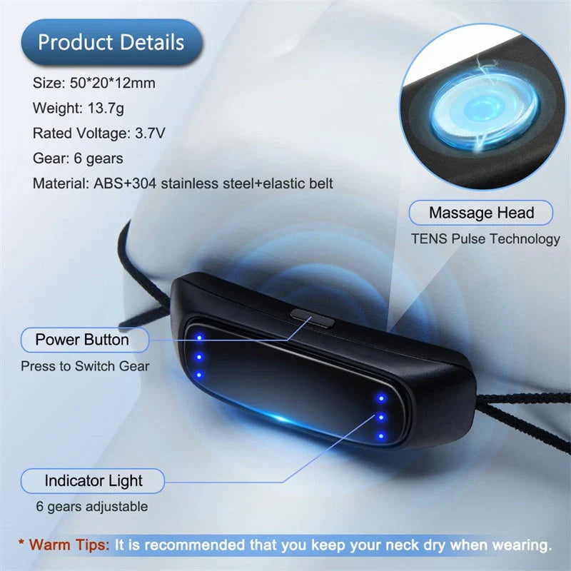 Smart Anti Snoring Device with EMS Pulse Technology in black